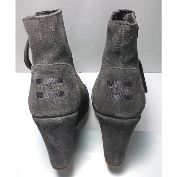 Toms Desert Wedge Women’s Size 6.5 Dark Gray Suede Women’s Boho Boots-EXCELLENT! - Picture 5 of 6